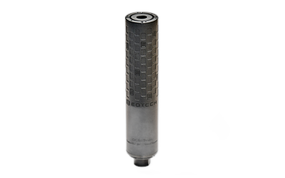 EOTECH DCBL-9PCC, Suppressor, 9MM, 7" Length, 1.6" Diameter, Titanium Construction, Cerakote Finish, Black, HUB Compatible, Includes HUB Mount and KFM Flash Hider, 9.3oz Weight EOT-DCBL-9CC-MB
