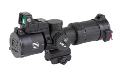 EOTECH Vudu, Rifle Scope, 4-12X Magnification, 36mm Objective, First Focal Plane, Compatible with Mini-ACOG Mounts, MR5 Illuminated MRAD Reticle, Matte Finish, Black, Includes EFLX 3 MOA Red Dot and Mount VDU4-12PKG1